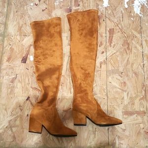 Goodnight Macaroon over the knee suede boots